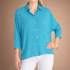Chico's Blue Button-Down Shirt